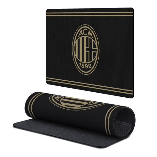 AC Milan Crest Logo Black & Gold Gaming Office Desk PC Keyboard Mouse Mat Pad 9.84 x 11.81 x 0.12 inches (250 x 300 mm) - S