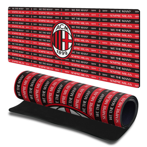 AC Milan Crest Logo Sempre Milan 1899 Gaming Office Desk PC Keyboard Mouse Mat Pad 23.62 x 11.81 x 0.12 inches (600 x 300 mm) - L
