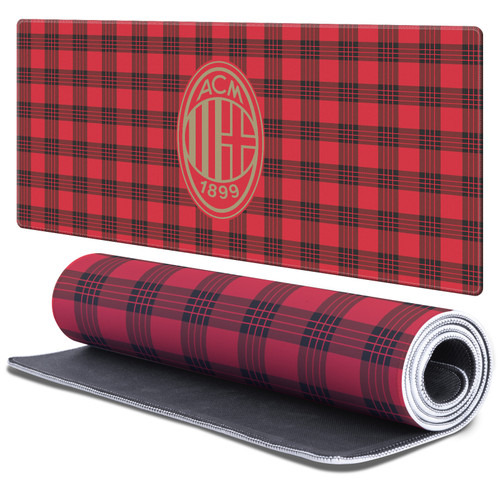 AC Milan Crest Logo Tartan Gaming Office Desk PC Keyboard Mouse Mat Pad - XL