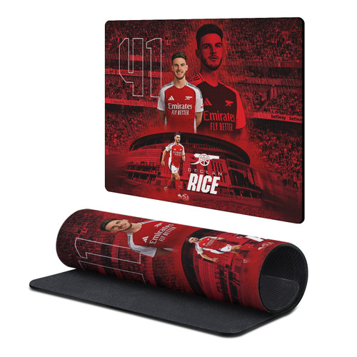 Arsenal FC 2024/25 Crest Kit And Players Declan Rice Gaming Office Desk PC Keyboard Mouse Mat Pad 9.84 x 11.81 x 0.12 inches (250 x 300 mm) - S