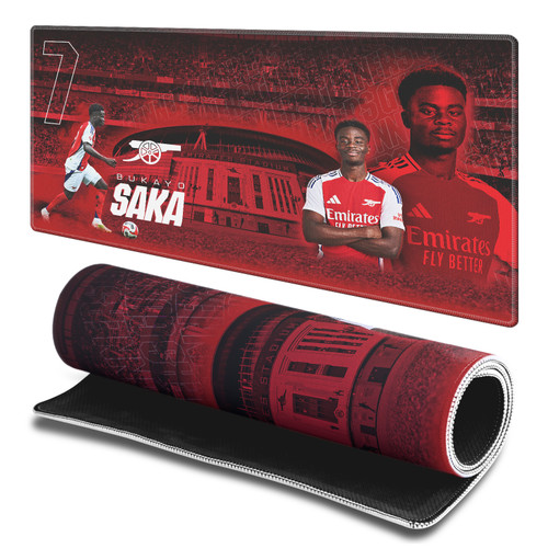 Arsenal FC 2024/25 Crest Kit And Players Bukayo Saka Gaming Office Desk PC Keyboard Mouse Mat Pad - L Arsenal FC 2024/25 Crest Kit And Players Bukayo Saka Gaming Office Desk PC Keyboard Mouse Mat Pad - L