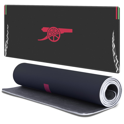 Arsenal FC 2024/25 Crest Kit And Players Away Gaming Office Desk PC Keyboard Mouse Mat Pad 37.4 x 15.75 x 0.16 inches (900 x 400 mm) - XL