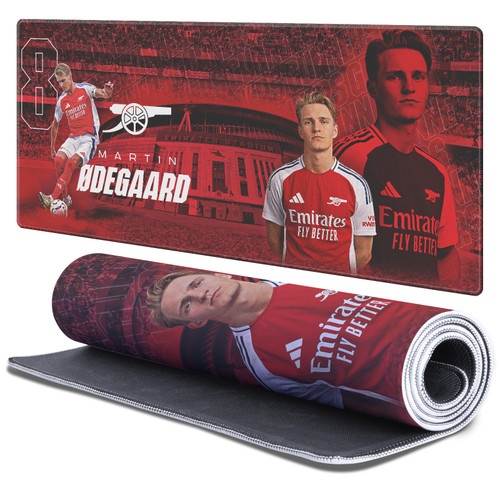 Arsenal FC 2024/25 Crest Kit And Players Martin Ødegaard Gaming Office Desk PC Keyboard Mouse Mat Pad - XL Arsenal FC 2024/25 Crest Kit And Players Martin Ødegaard Gaming Office Desk PC Keyboard Mouse Mat Pad - XL