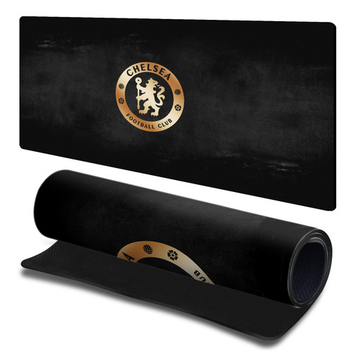 Chelsea Football Club Crest Logo Black Gaming Office Desk PC Keyboard Mouse Mat Pad 23.62 x 11.81 x 0.12 inches (600 x 300 mm) - L