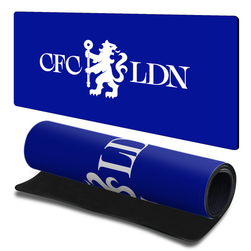 Chelsea Football Club Crest Logo Logotype Gaming Office Desk PC Keyboard Mouse Mat Pad 23.62 x 11.81 x 0.12 inches (600 x 300 mm) - L