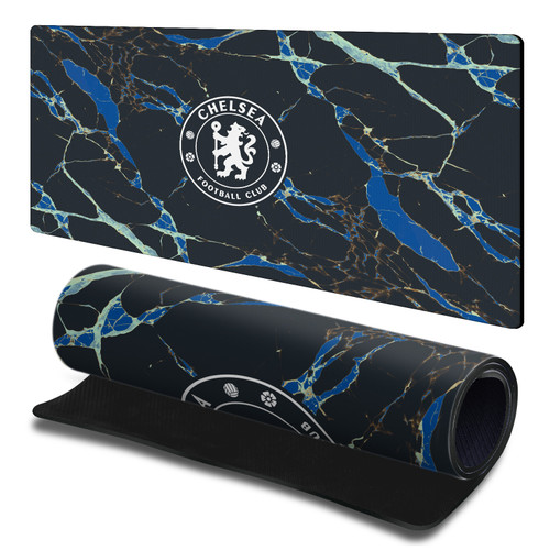 Chelsea Football Club Crest Logo Marble Gaming Office Desk PC Keyboard Mouse Mat Pad 23.62 x 11.81 x 0.12 inches (600 x 300 mm) - L