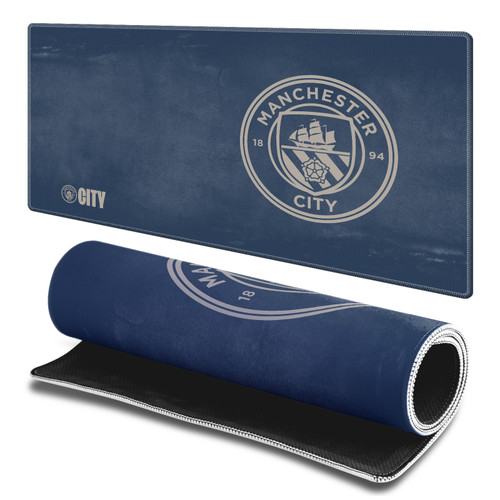 Manchester City Man City FC Crest Logo Navy Blue Gaming Office Desk PC Keyboard Mouse Mat Pad - L