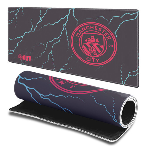Manchester City Man City FC Crest Logo Thunderbolt Gaming Office Desk PC Keyboard Mouse Mat Pad - L