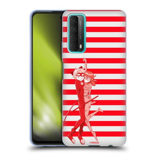 Miraculous Ladybug Radiant Red Cat Noir And Ladybug Soft Gel Case for Huawei P Smart (2021)