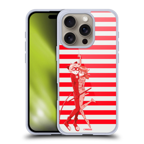 Miraculous Ladybug Radiant Red Cat Noir And Ladybug Soft Gel Case for Apple iPhone 16 Pro
