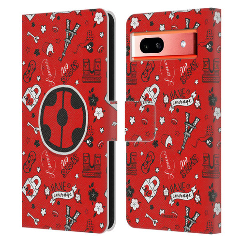 Miraculous Ladybug Character Art And Patterns Ladybug In Red Leather Book Wallet Case Cover For Google Pixel 7a