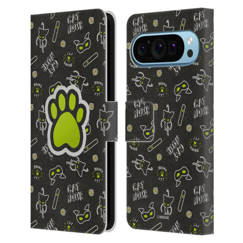 Miraculous Ladybug Character Art And Patterns Cat Noir In Black Leather Book Wallet Case Cover For Google Pixel 9 / Pixel 9 Pro