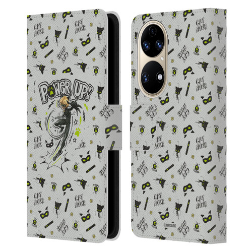 Miraculous Ladybug Character Art And Patterns Cat Noir Leather Book Wallet Case Cover For Huawei P50