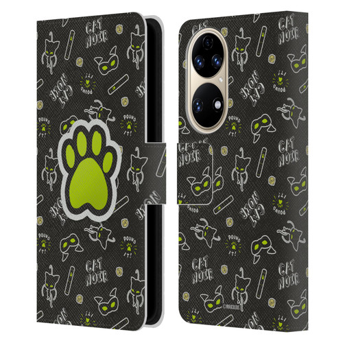 Miraculous Ladybug Character Art And Patterns Cat Noir In Black Leather Book Wallet Case Cover For Huawei P50