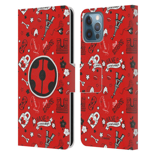Miraculous Ladybug Character Art And Patterns Ladybug In Red Leather Book Wallet Case Cover For Apple iPhone 12 / iPhone 12 Pro