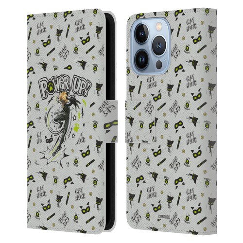 Miraculous Ladybug Character Art And Patterns Cat Noir Leather Book Wallet Case Cover For Apple iPhone 13 Pro
