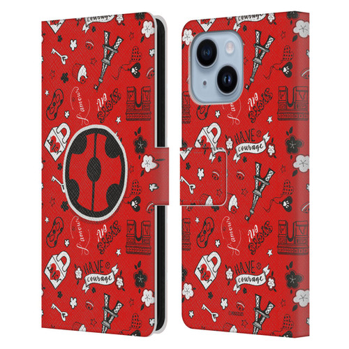 Miraculous Ladybug Character Art And Patterns Ladybug In Red Leather Book Wallet Case Cover For Apple iPhone 14 Plus