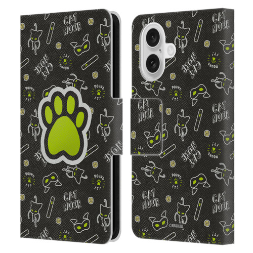 Miraculous Ladybug Character Art And Patterns Cat Noir In Black Leather Book Wallet Case Cover For Apple iPhone 16