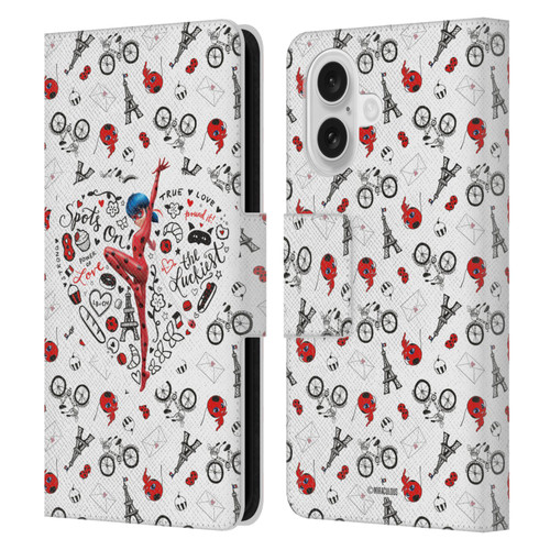 Miraculous Ladybug Character Art And Patterns Ladybug Leather Book Wallet Case Cover For Apple iPhone 16