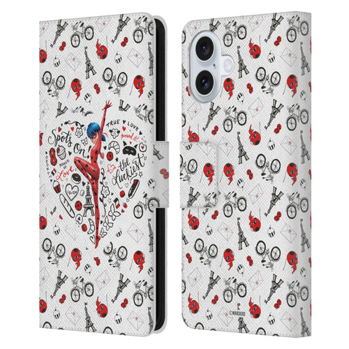 Miraculous Ladybug Character Art And Patterns Ladybug Leather Book Wallet Case Cover For Apple iPhone 16 Plus