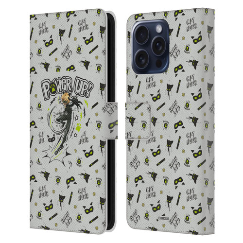 Miraculous Ladybug Character Art And Patterns Cat Noir Leather Book Wallet Case Cover For Apple iPhone 16 Pro Max