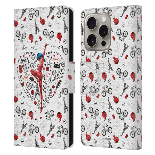 Miraculous Ladybug Character Art And Patterns Ladybug Leather Book Wallet Case Cover For Apple iPhone 16 Pro