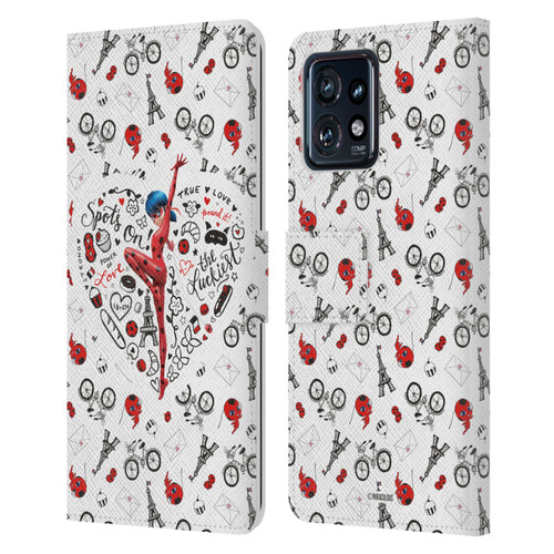 Miraculous Ladybug Character Art And Patterns Ladybug Leather Book Wallet Case Cover For Motorola Moto Edge 40 Pro/Plus 2023