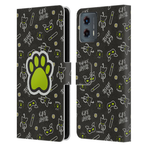 Miraculous Ladybug Character Art And Patterns Cat Noir In Black Leather Book Wallet Case Cover For Motorola Moto G (2023)