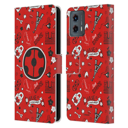 Miraculous Ladybug Character Art And Patterns Ladybug In Red Leather Book Wallet Case Cover For Motorola Moto G (2023)