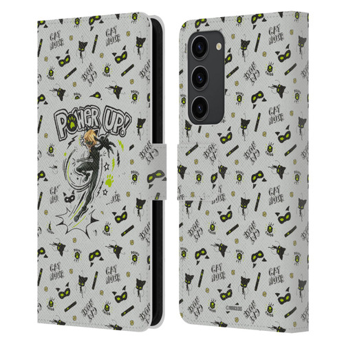 Miraculous Ladybug Character Art And Patterns Cat Noir Leather Book Wallet Case Cover For Samsung Galaxy S23+ 5G
