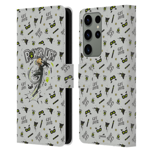 Miraculous Ladybug Character Art And Patterns Cat Noir Leather Book Wallet Case Cover For Samsung Galaxy S23 Ultra 5G