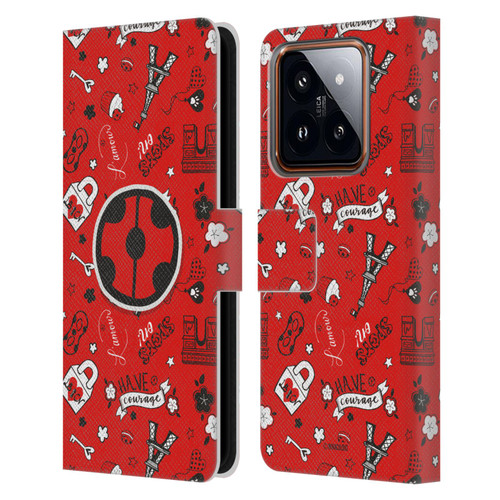 Miraculous Ladybug Character Art And Patterns Ladybug In Red Leather Book Wallet Case Cover For Xiaomi 14