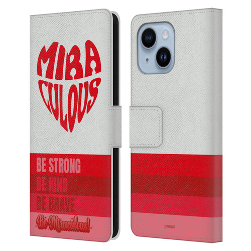 Miraculous Ladybug Radiant Red Typography Leather Book Wallet Case Cover For Apple iPhone 14 Plus