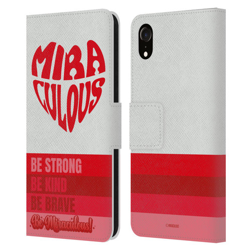 Miraculous Ladybug Radiant Red Typography Leather Book Wallet Case Cover For Apple iPhone XR