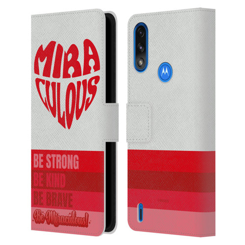 Miraculous Ladybug Radiant Red Typography Leather Book Wallet Case Cover For Motorola Moto E7 Power / Moto E7i Power