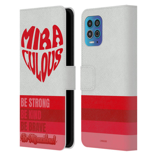 Miraculous Ladybug Radiant Red Typography Leather Book Wallet Case Cover For Motorola Moto G100