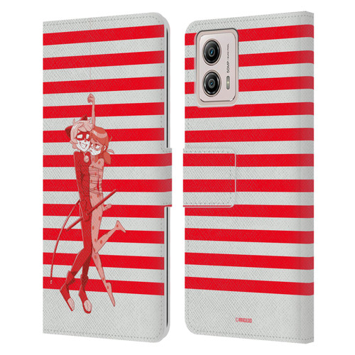 Miraculous Ladybug Radiant Red Cat Noir And Ladybug Leather Book Wallet Case Cover For Motorola Moto G53 5G
