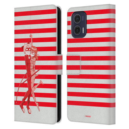 Miraculous Ladybug Radiant Red Cat Noir And Ladybug Leather Book Wallet Case Cover For Motorola Moto G73 5G