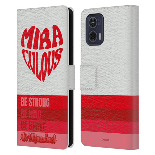 Miraculous Ladybug Radiant Red Typography Leather Book Wallet Case Cover For Motorola Moto G73 5G
