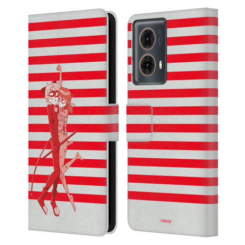 Miraculous Ladybug Radiant Red Cat Noir And Ladybug Leather Book Wallet Case Cover For Motorola Moto G85