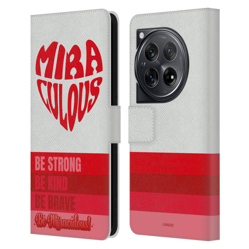 Miraculous Ladybug Radiant Red Typography Leather Book Wallet Case Cover For OnePlus 12