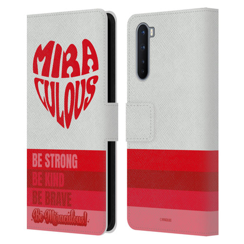 Miraculous Ladybug Radiant Red Typography Leather Book Wallet Case Cover For OnePlus Nord 5G