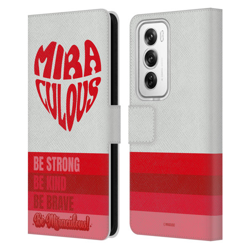 Miraculous Ladybug Radiant Red Typography Leather Book Wallet Case Cover For OPPO Reno12 Pro 5G