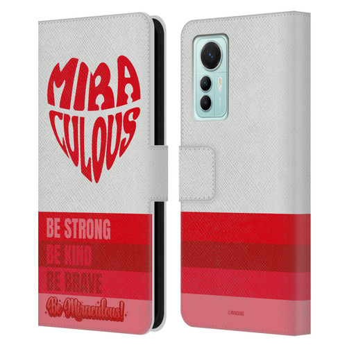 Miraculous Ladybug Radiant Red Typography Leather Book Wallet Case Cover For Xiaomi 12 Lite