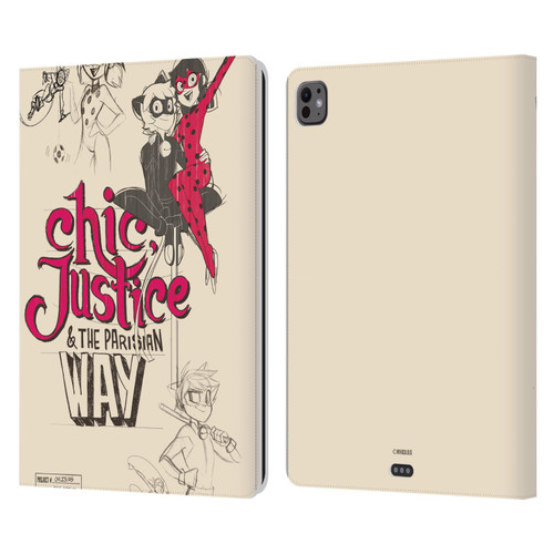 Miraculous Ladybug Sketches Chic Justice Leather Book Wallet Case Cover For Apple iPad Pro 13 M4 2024 Miraculous Ladybug Sketches Chic Justice Leather Book Wallet Case Cover For Apple iPad Pro 13 M4 2024