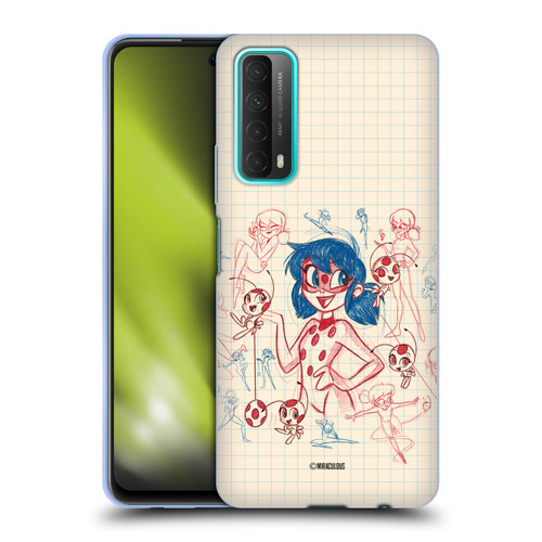 Miraculous Ladybug Sketches Ladybug Soft Gel Case for Huawei P Smart (2021)