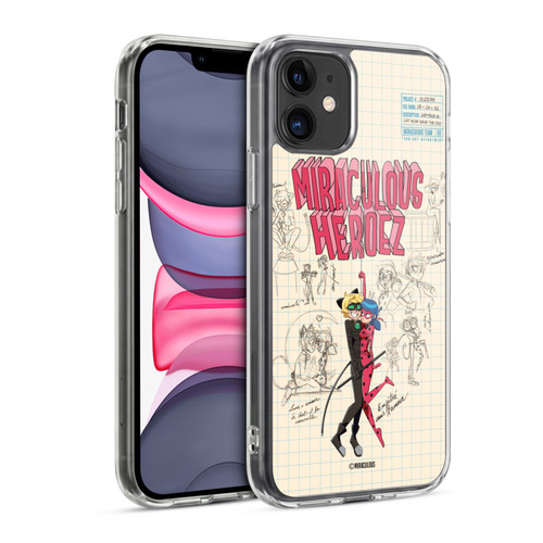 Miraculous Ladybug Sketches Ladybug And Cat Noir Soft Gel Case for Apple iPhone 11