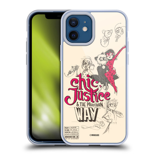 Miraculous Ladybug Sketches Chic Justice Soft Gel Case for Apple iPhone 12 / iPhone 12 Pro