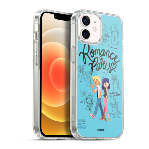 Miraculous Ladybug Sketches Romance In Paris Soft Gel Case for Apple iPhone 12 / iPhone 12 Pro & MagSafe