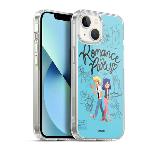 Miraculous Ladybug Sketches Romance In Paris Soft Gel Case for Apple iPhone 13